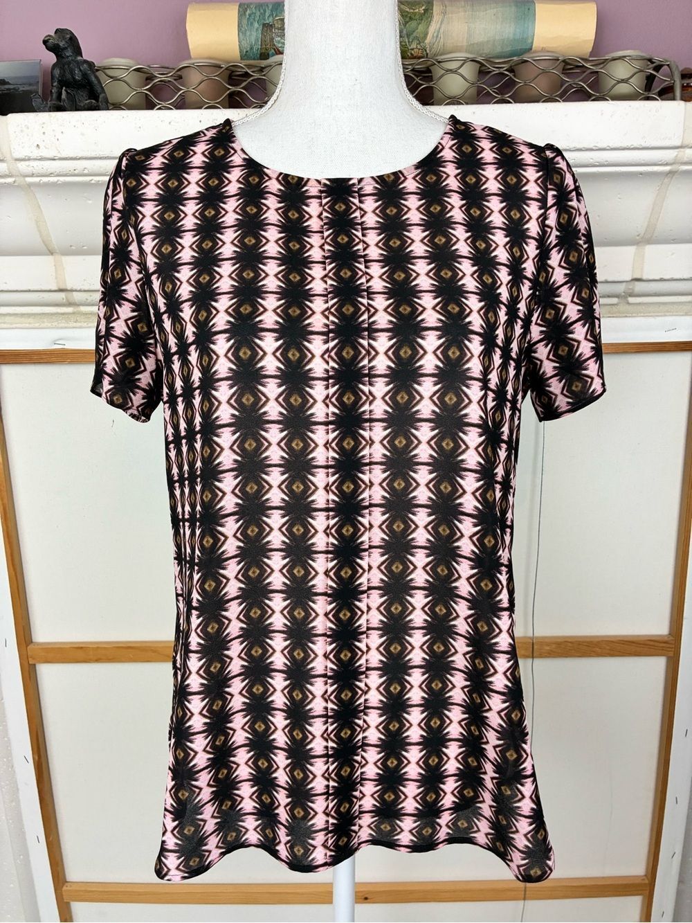 J. Crew Exotic Print Blouse w/Tulip folded sleeves dress down or dress up